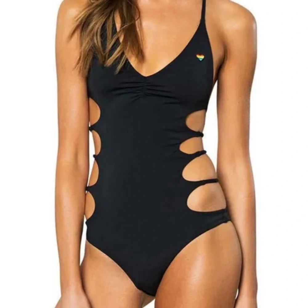 🔥AMAZING Spiritual Gangster black cut out one piece swimsuit. NEVER WORN.🔥 - Picture 1 of 8